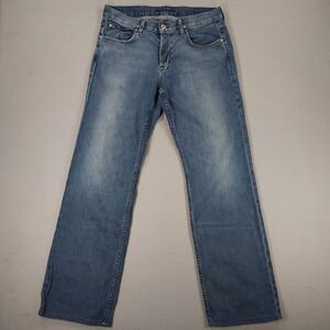Hudson Wilde Relax Straight Jeans Mens 32x32 Medium Wash Blue Denim Stretch